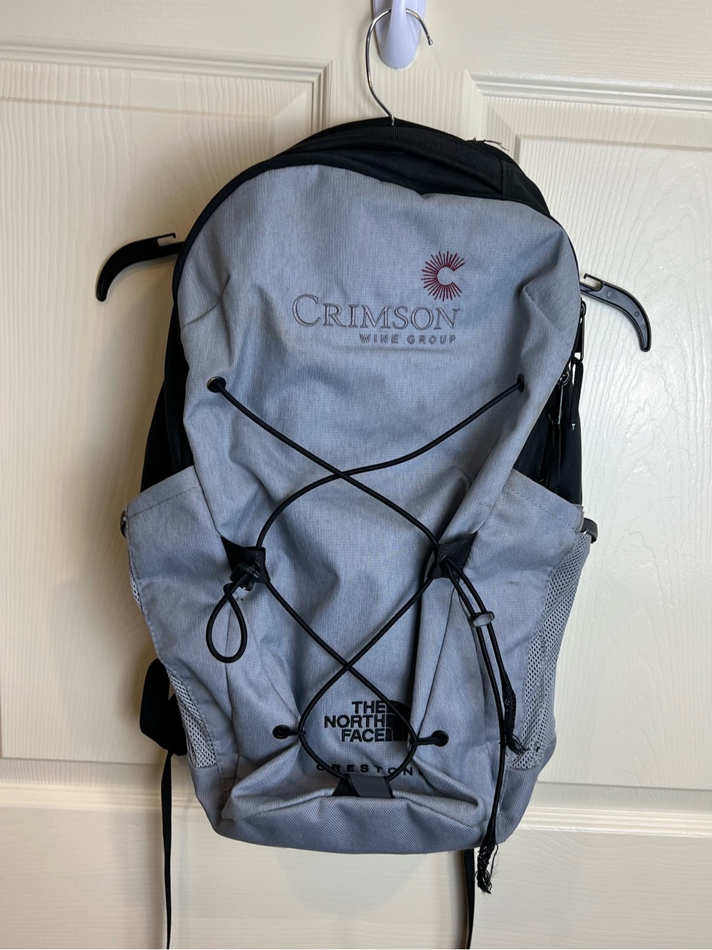 The North Face Light Gray Crestone Backpack with Black Accents
